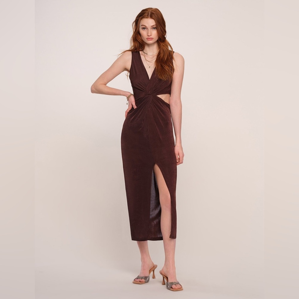 Heartloom slinky sleeveless cutout Pardo dress w slit size xs